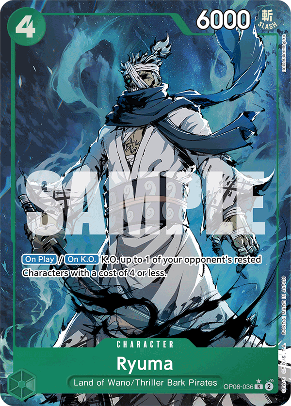Carte Ryuma OP06-036_p4 Rare Alt Art — One Piece TCG PRB-01 The Best (Bandai)