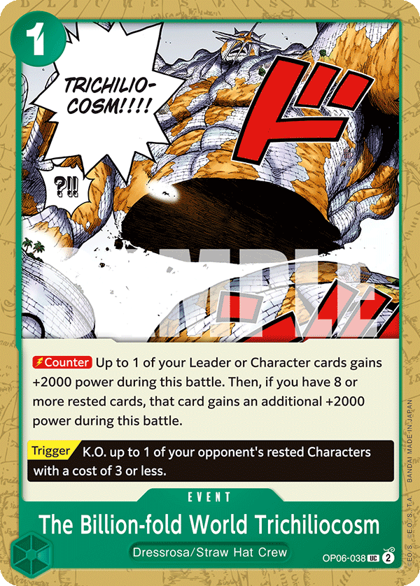 Carte The Billion-fold World Trichiliocosm OP06-038 Uncommon — One Piece TCG OP-06 Wings of the Captain (Bandai)