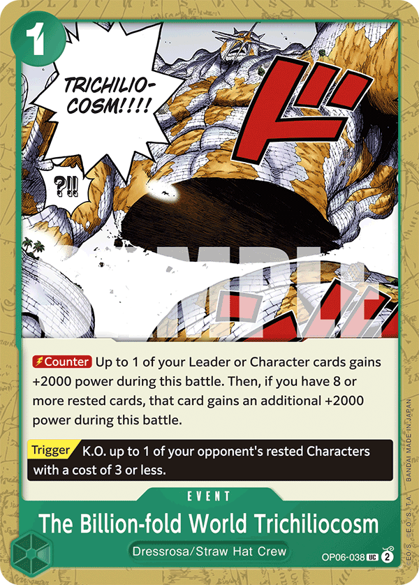 Carte The Billion-fold World Trichiliocosm OP06-038_p1 Uncommon Alt Art — One Piece TCG OP-06 Wings of the Captain (Bandai)