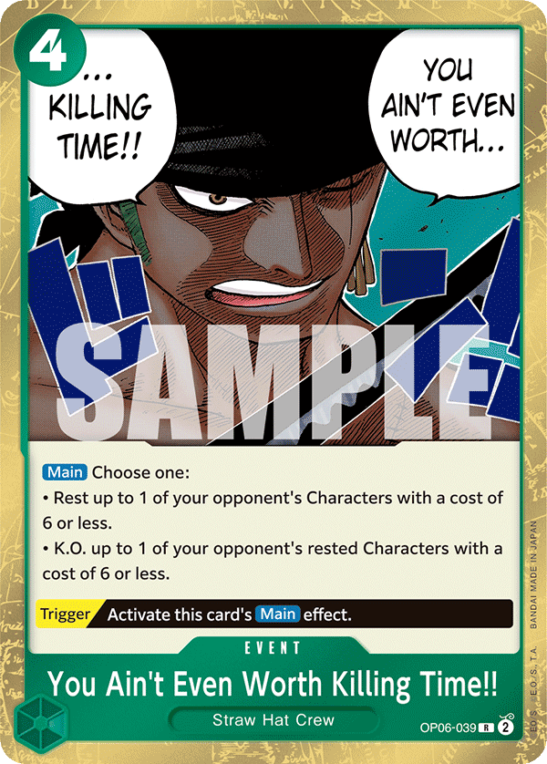 Carte You Ain't Even Worth Killing Time!! OP06-039 Rare — One Piece TCG OP-06 Wings of the Captain (Bandai)