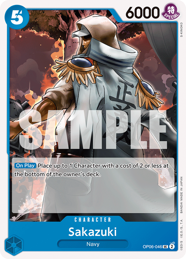 Carte Sakazuki OP06-046 Uncommon — One Piece TCG OP-06 Wings of the Captain (Bandai)