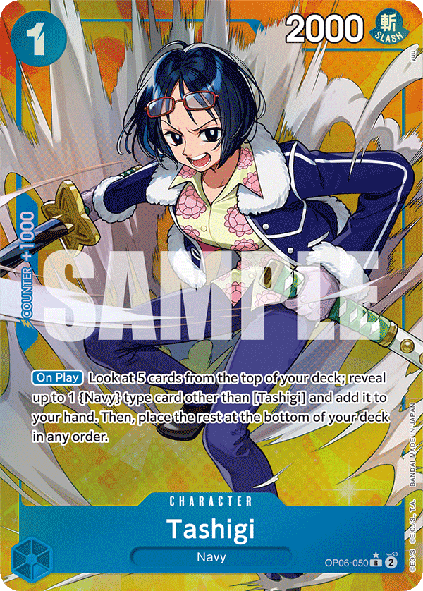 Carte Tashigi OP06-050_p1 Rare Parallel Alt-Art — One Piece TCG OP-12 Legacy of the Master (Bandai, 2026-01-30)