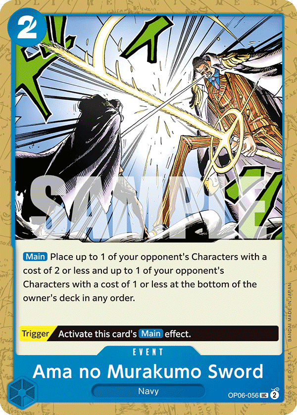 Carte Ama no Murakumo Sword OP06-056 Uncommon — One Piece TCG OP-06 Wings of the Captain (Bandai)