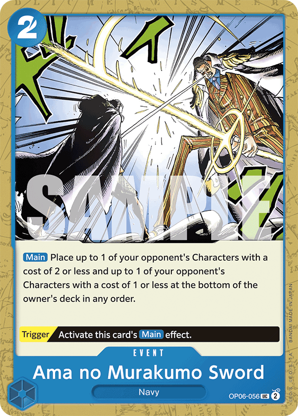 Carte Ama no Murakumo Sword OP06-056_p1 Uncommon Alt Art — One Piece TCG OP-06 Wings of the Captain (Bandai)