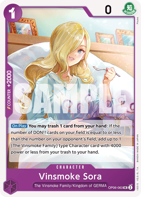 Carte Vinsmoke Sora OP06-063 Uncommon — One Piece TCG OP-06 (Bandai)