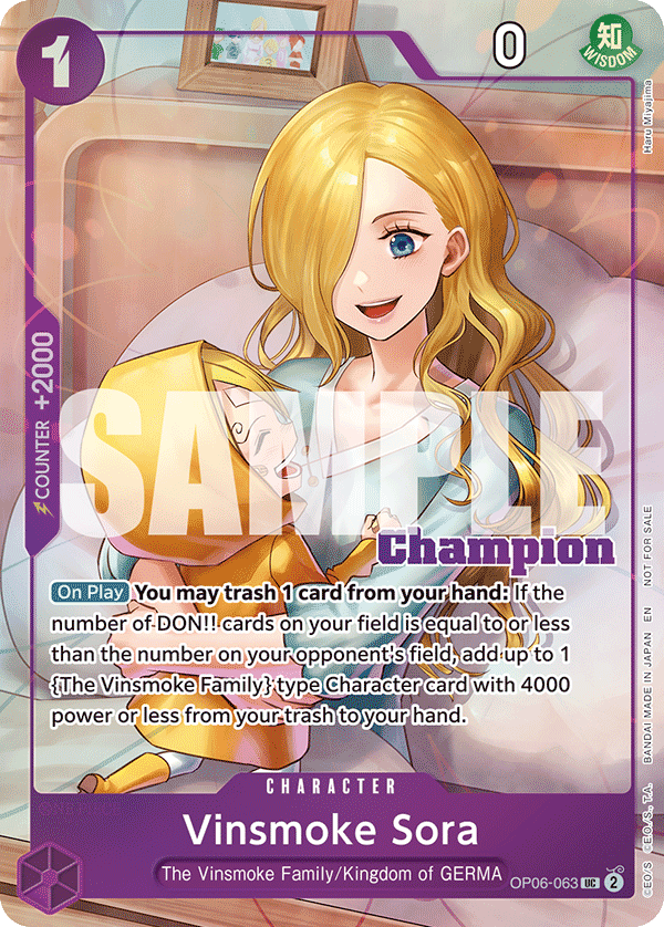 Carte Vinsmoke Sora OP06-063_p4 Uncommon — One Piece TCG PROMO-OP-06 (Bandai)