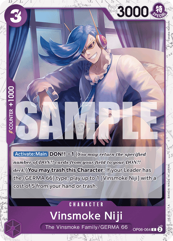 Carte Niji Vinsmoke OP06-064_p2 Common Alt Art — One Piece TCG PRB-01 The Best (Bandai)