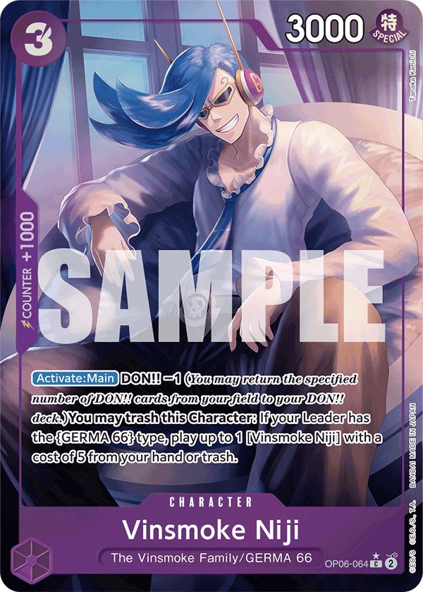 Carte Niji Vinsmoke OP06-064_p3 Common Alt Art — One Piece TCG PRB-01 The Best (Bandai)
