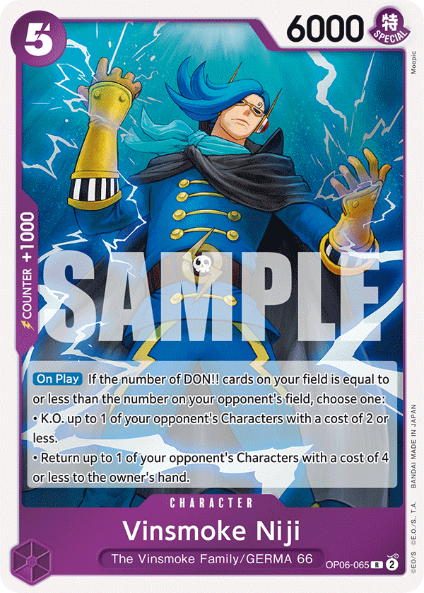 Carte Vinsmoke Niji OP06-065 Rare — One Piece TCG OP-06 Wings of the Captain (Bandai)