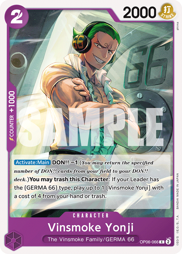 Carte Vinsmoke Yonji OP06-066 Common — One Piece TCG OP-06 Wings of the Captain (Bandai)