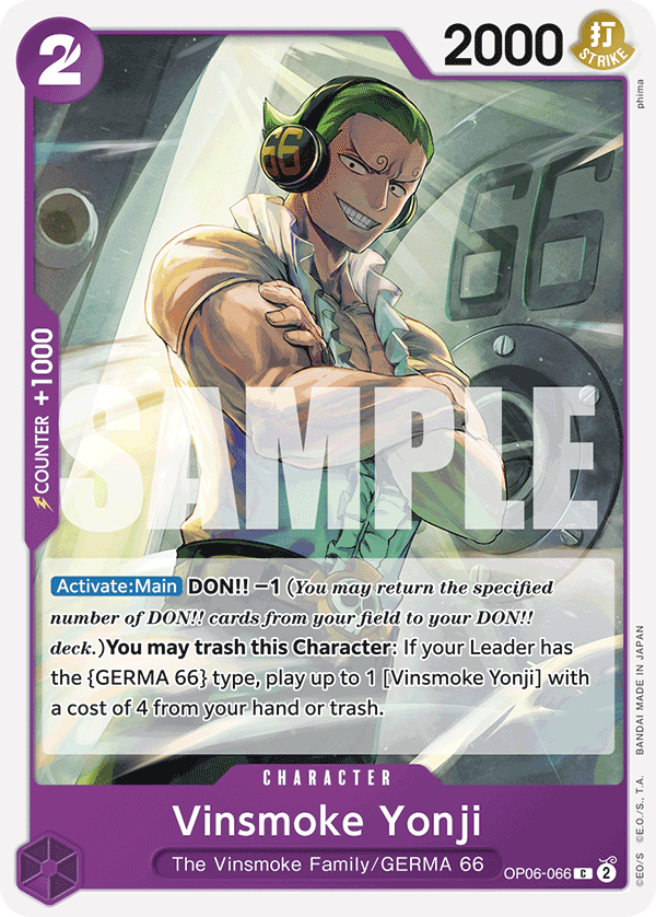 Carte Vinsmoke Yonji OP06-066_p1 Common Alt Art — One Piece TCG OP-06 Wings of the Captain (Bandai)