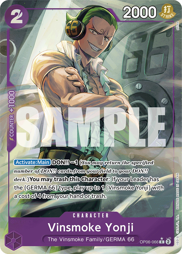Carte Yonji Vinsmoke OP06-066_p3 Common Alt Art — One Piece TCG PRB-01 The Best (Bandai)