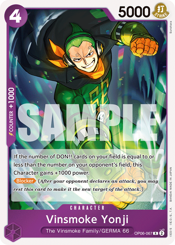 Carte Vinsmoke Yonji OP06-067 Rare — One Piece TCG OP-06 Wings of the Captain (Bandai)