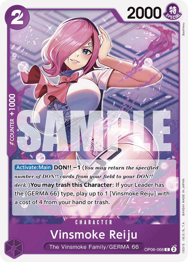 Carte Vinsmoke Reiju OP06-068_r1 Common Serial — One Piece TCG PRB-01 The Best (Bandai)