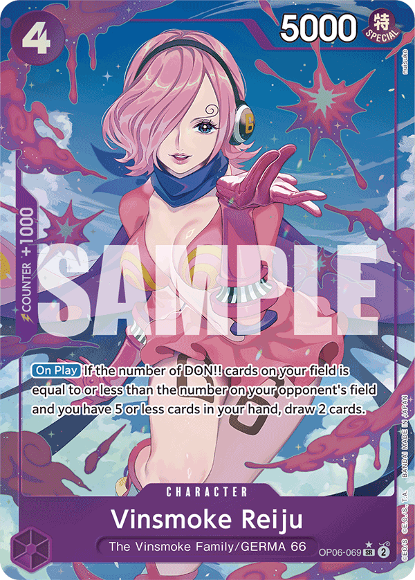 Carte Vinsmoke Reiju OP06-069_p4 Super Rare Alt Art — One Piece TCG PRB-01 The Best (Bandai)
