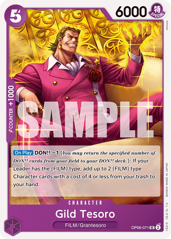 Carte Gild Tesoro OP06-071 Uncommon — One Piece TCG OP-06 Wings of the Captain (Bandai)