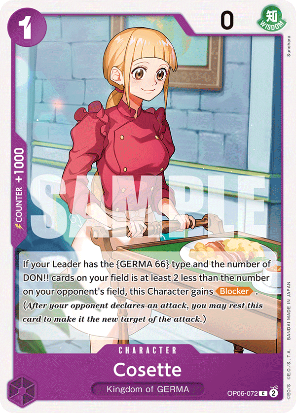 Carte Cosette OP06-072 Common — One Piece TCG OP-06 Wings of the Captain (Bandai)