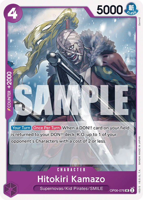 Carte Hitokiri Kamazo OP06-076 Uncommon — One Piece TCG OP-06 (Bandai)