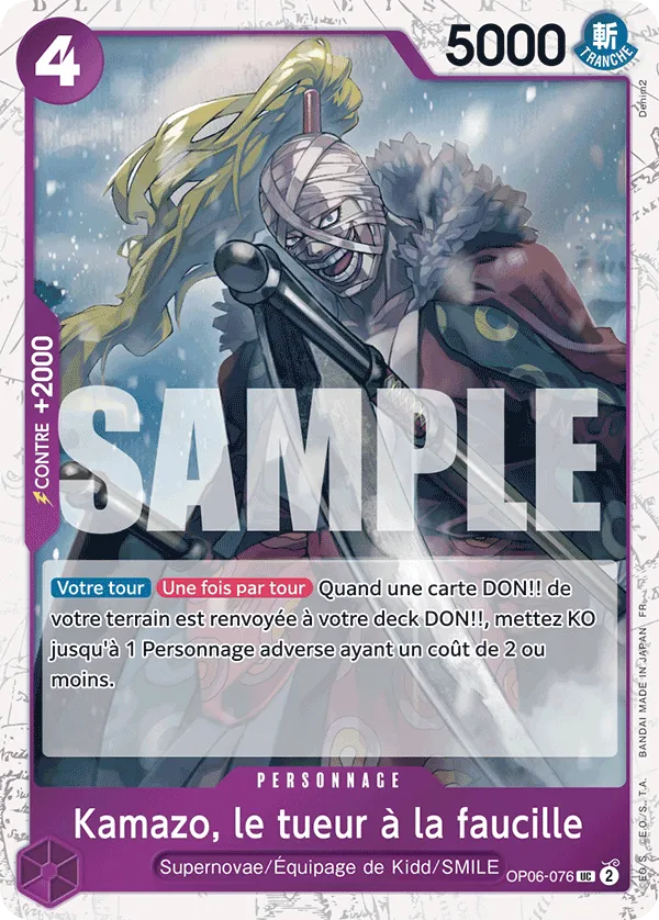 Carte Hitokiri Kamazo OP06-076_p3 Uncommon — One Piece TCG OP-06 (Bandai)