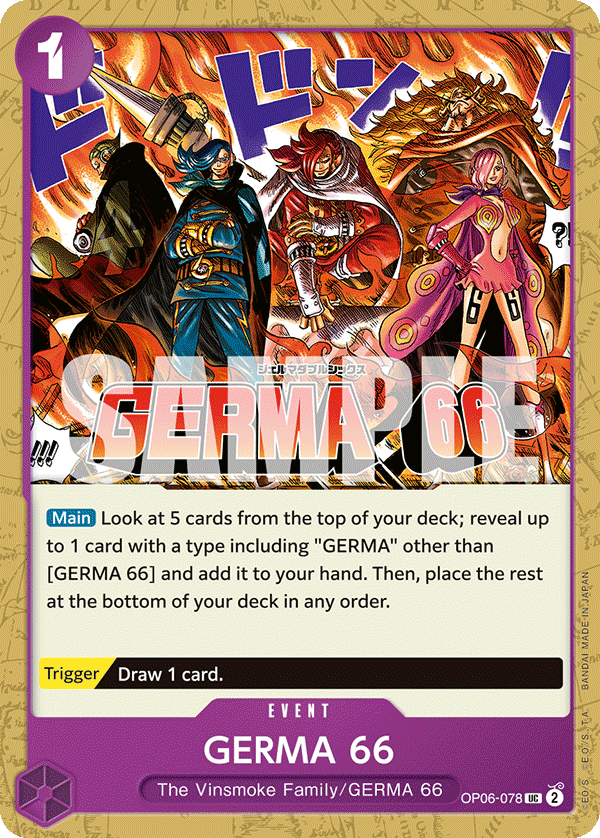Carte GERMA 66 OP06-078 Uncommon — One Piece TCG OP-06 Wings of the Captain (Bandai)