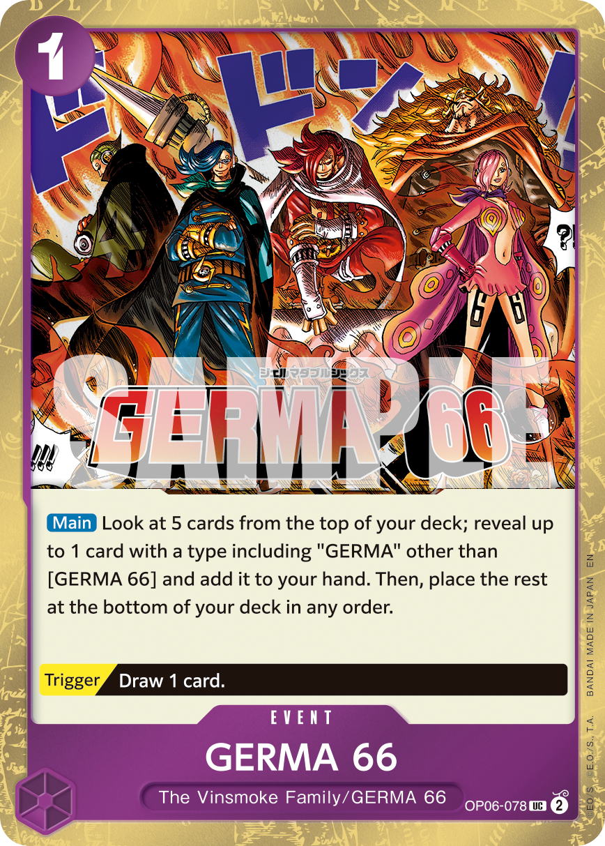 Carte GERMA 66 OP06-078_p1 Uncommon Alt Art — One Piece TCG PRB-02 The Best Vol. 2 (Bandai)