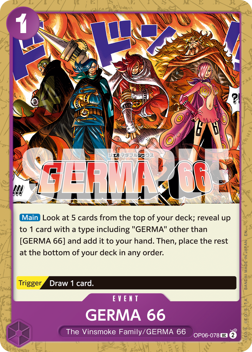 Carte GERMA 66 OP06-078_r1 Uncommon Serial — One Piece TCG PRB-02 The Best Vol. 2 (Bandai)