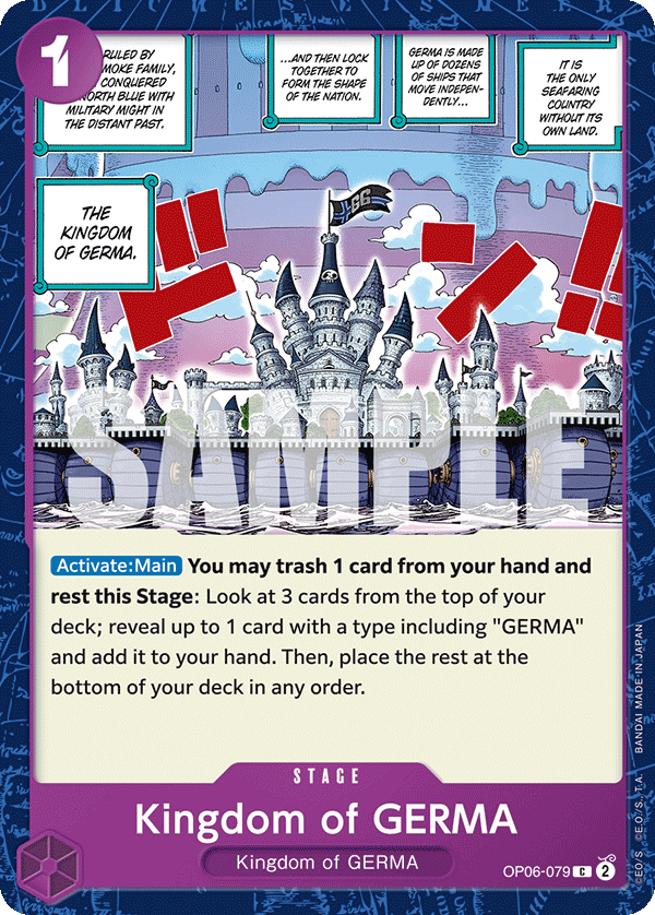 Carte Kingdom of GERMA OP06-079 Common — One Piece TCG OP-06 Wings of the Captain (Bandai)