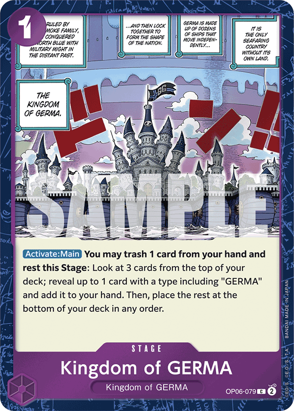 Carte Royaume de Germa OP06-079_p2 Common Alt Art — One Piece TCG PRB-01 The Best (Bandai)
