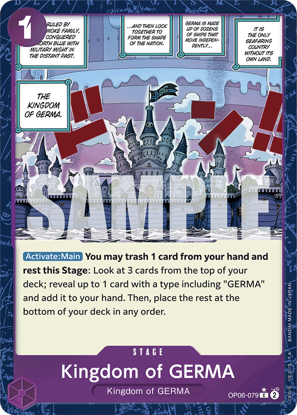 Carte Royaume de Germa OP06-079_p3 Common Alt Art — One Piece TCG PRB-01 The Best (Bandai)