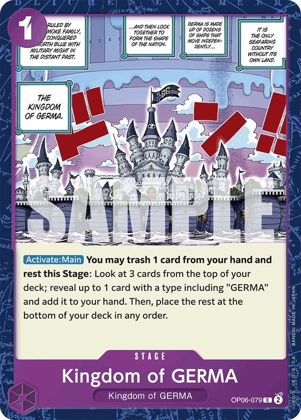 Carte Kingdom of GERMA OP06-079_r1 Common Serial — One Piece TCG PRB-01 The Best (Bandai)