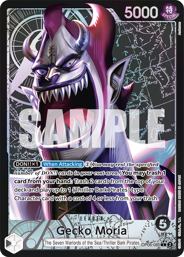 Carte Gecko Moria OP06-080_p1 Leader — One Piece TCG OP-06 (Bandai)