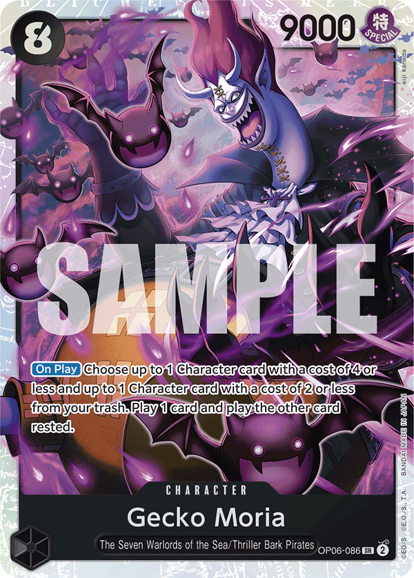 Carte Gecko Moria OP06-086_p2 Super Rare — One Piece TCG OP-06 (Bandai)