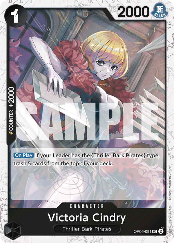 Carte Victoria Cindry OP06-091_p2 Uncommon Alt Art — One Piece TCG PRB-01 The Best (Bandai)