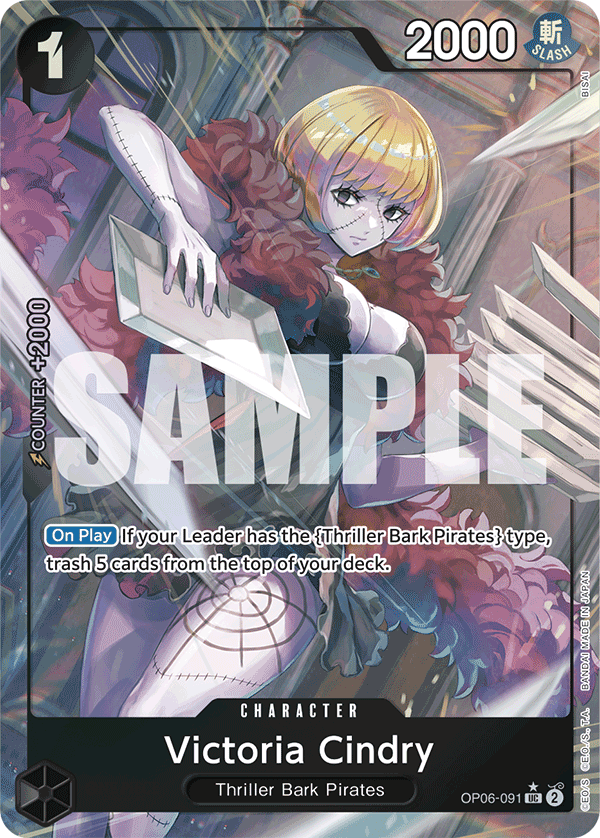 Carte Victoria Cindry OP06-091_p3 Uncommon Alt Art — One Piece TCG PRB-01 The Best (Bandai)