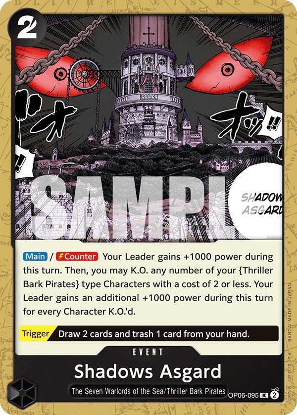 Carte Shadows Asgard OP06-095 Uncommon — One Piece TCG OP-06 Wings of the Captain (Bandai)