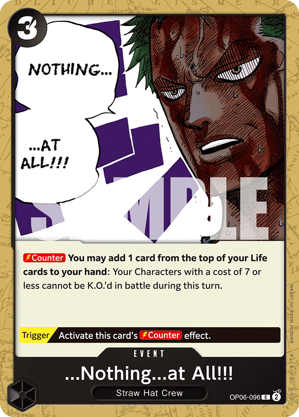 Carte ...Nothing...at All!!! OP06-096 Common — One Piece TCG OP-06 Wings of the Captain (Bandai)