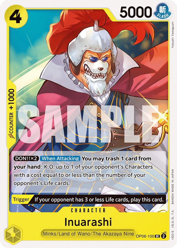 Carte Inuarashi OP06-100 Uncommon — One Piece TCG OP-06 (Bandai)