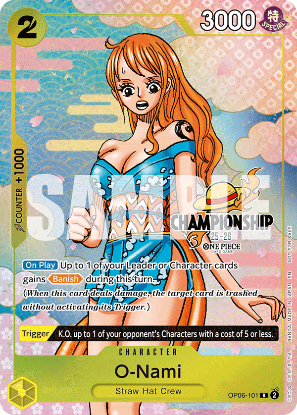 Carte O-Nami OP06-101_p5 Rare — One Piece TCG PROMO-OP-06 (Bandai)