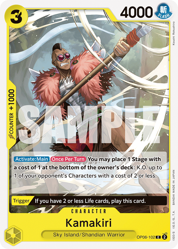 Carte Kamakiri OP06-102 Common — One Piece TCG OP-06 Wings of the Captain (Bandai)