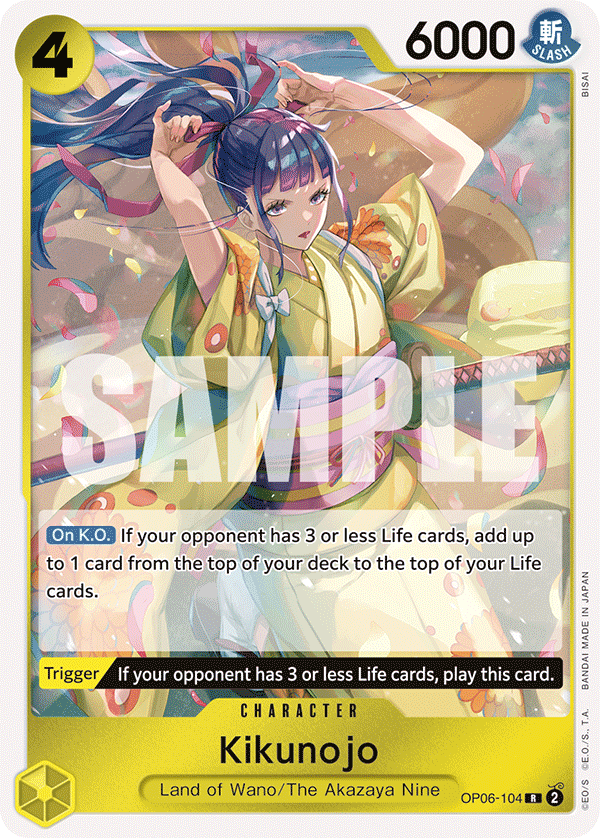 Carte Kikunojo OP06-104 Rare — One Piece TCG OP-06 Wings of the Captain (Bandai)