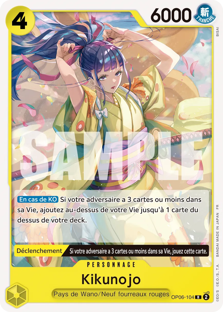 Carte Kikunojo OP06-104_p1 Rare Alt Art — One Piece TCG OP-06 Wings of the Captain (Bandai)