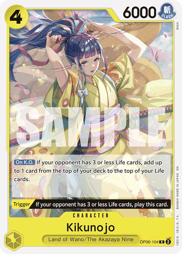 Carte Kikunojo OP06-104_r1 Rare Serial — One Piece TCG ST-28 Starter Deck: Green/Yellow Yamato (Bandai)