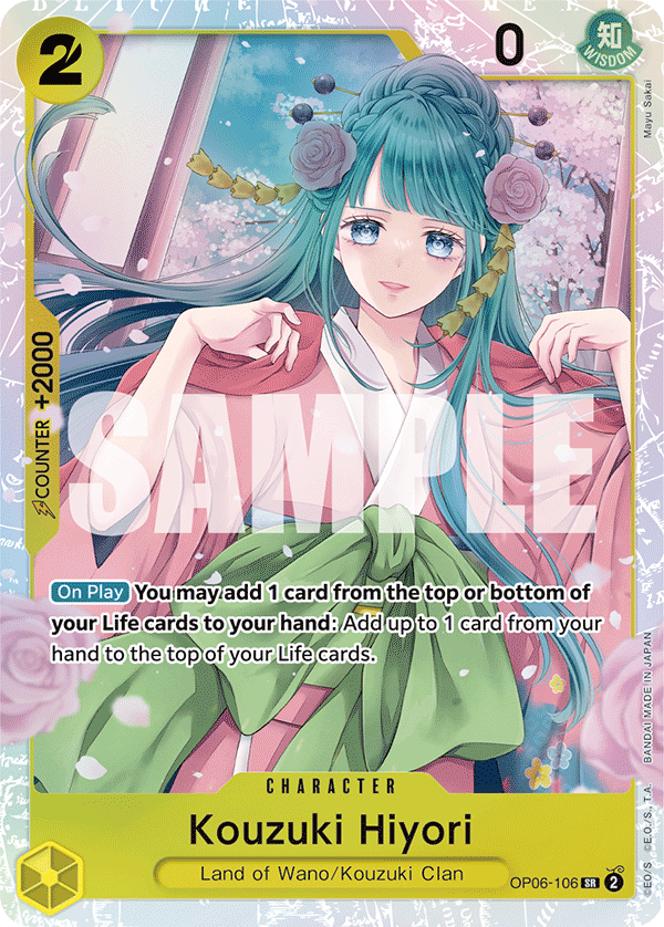 Carte Kouzuki Hiyori OP06-106 Super Rare — One Piece TCG OP-06 Wings of the Captain (Bandai)