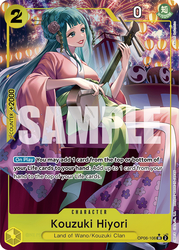 Carte Hiyori Kozuki OP06-106_p1 Super Rare Alt Art — One Piece TCG OP-06 Wings of the Captain (Bandai)