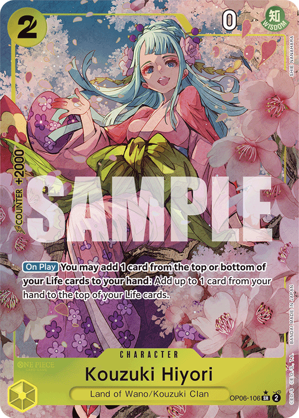 Carte Kouzuki Hiyori OP06-106_p3 Super Rare Alt Art — One Piece TCG PRB-01 The Best (Bandai)
