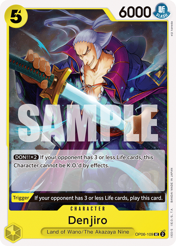Carte Denjiro OP06-109 Uncommon — One Piece TCG OP-06 Wings of the Captain (Bandai)