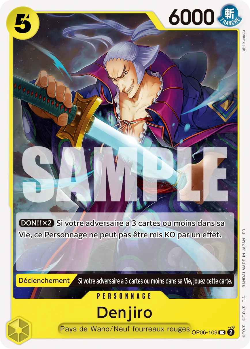 Carte Denjiro OP06-109_p1 Uncommon Alt Art — One Piece TCG OP-06 Wings of the Captain (Bandai)