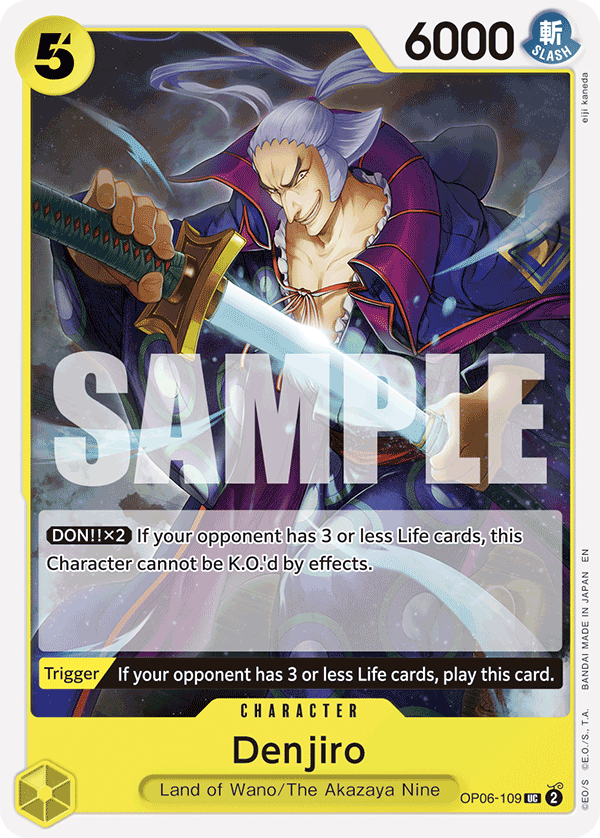 Carte Denjiro OP06-109_r1 Uncommon Serial — One Piece TCG ST-28 Starter Deck: Green/Yellow Yamato (Bandai)