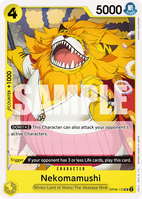 Carte Nekomamushi OP06-110 Uncommon — One Piece TCG OP-06 Wings of the Captain (Bandai)