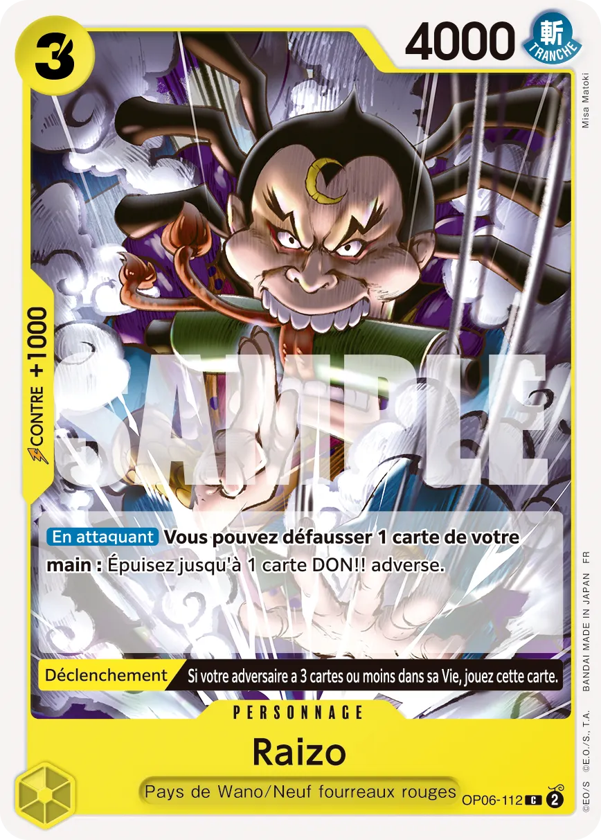 Carte Raizo OP06-112_p1 Common — One Piece TCG OP-06 (Bandai)
